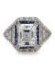 Antique Diamond and Sapphire Ring in Platinum